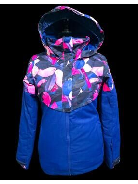 Girl's XXL(16) Blue/Pink Floral Roxy Ski Jacket W/ DryLight Technology 15K NWOT